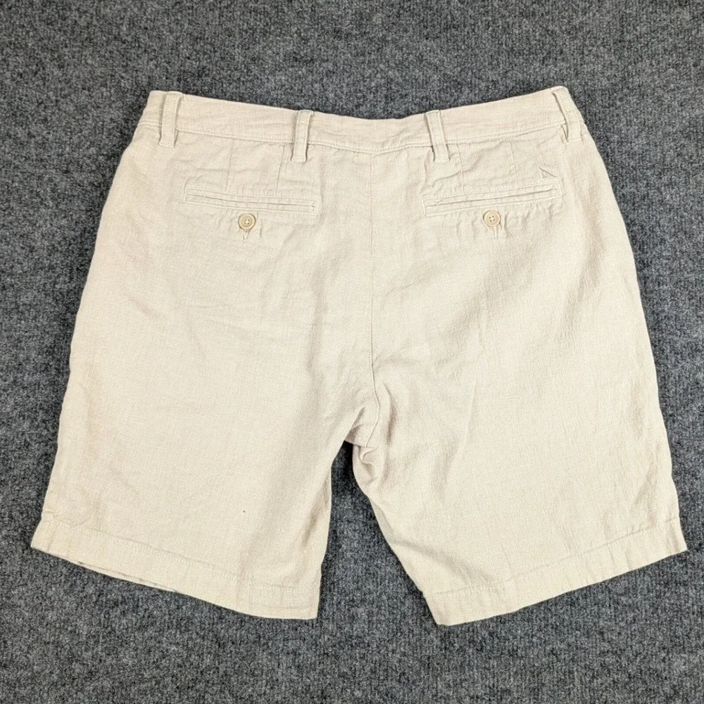 UNTUCKit St. Julien Mens Tan Linen Blend Shorts Regular Fit Size 33 Khaki